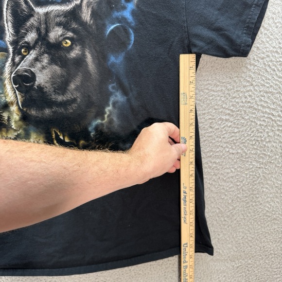DOM Shirt Adult Large Black Nature Wildlife Wolf Grunge Skater Retro Graphic Tee - Picture 6 of 9